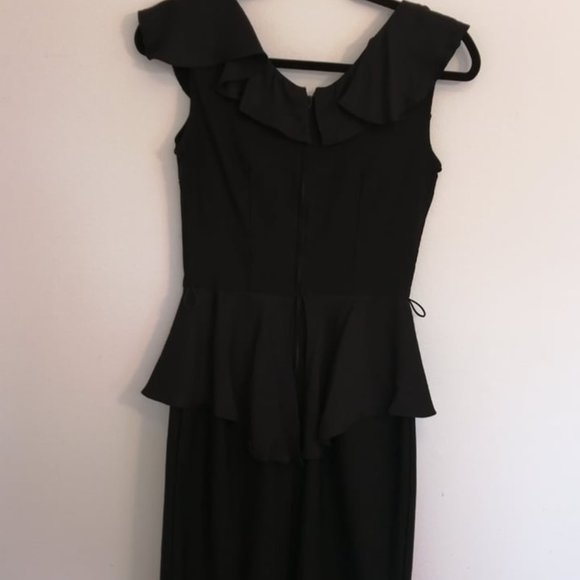 Stop Staring! Black Peplum Maxi Dress M - Picture 8 of 8